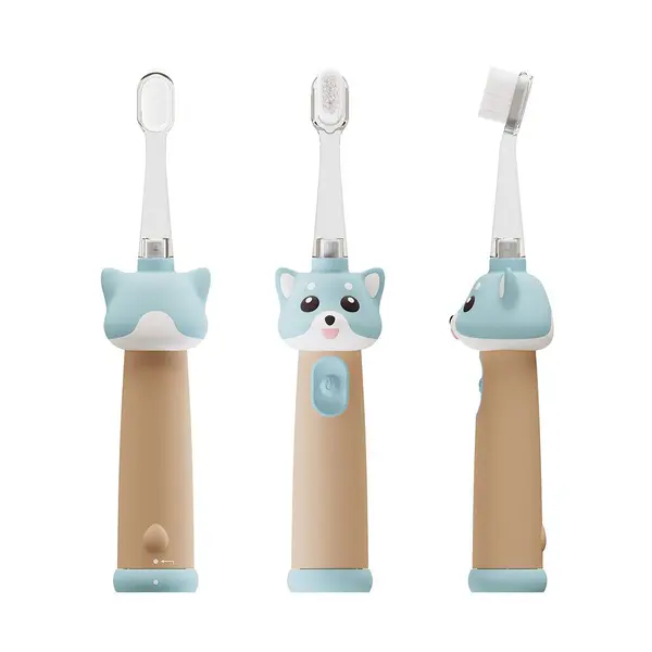 Periuta de dinti electrica Vitammy ePUPPY Bleu pentru copii 0-6 ani, cu lumina LED, 24.000 de miscari sonice pe minut, 2 capete periuta incluse, 2 moduri de functionare si timer