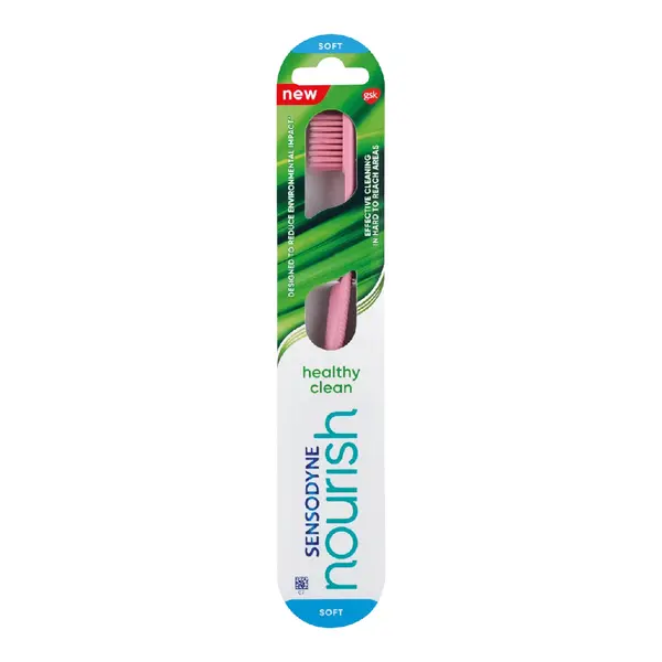Periuta de dinti Nourish Healthy Clean Soft, roz, Sensodyne