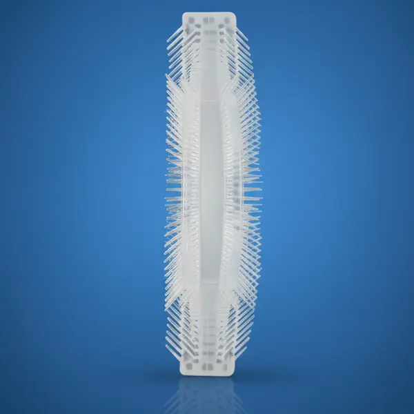 Periuta de dinti pentru bebelusi Bocioland Albastru cu forma speciala, peri din silicon alimentar, maner ergonomic cu ventuza