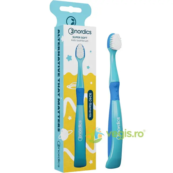 Periuta de Dinti Premium pentru Copii 9240 Filamente, Super Soft, Albastru