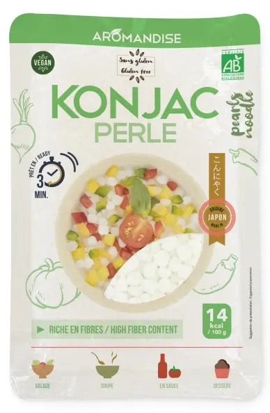Perle fără gluten din konjac și făină de orez, 150 g, Aromandise