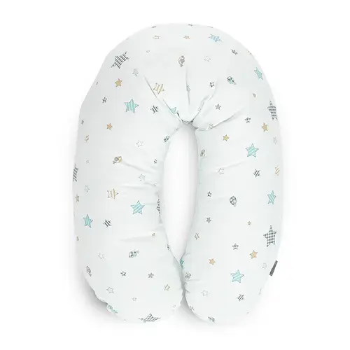 Perna alaptare Lorelli Bear with swing Blue, 190 cm, husa 100% bumbac ranforce