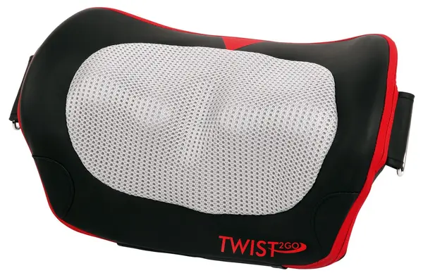 Pernă de masaj Casada - Twist 2 Go, 24 W, neagră/roșie