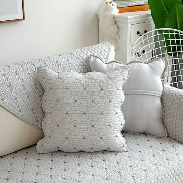 Perna decorativa din bumbac cu husa detasabila, 45 x 45 x 10 cm