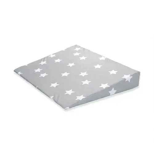 Perna inclinata antisufocare Lorelli Air Comfort Grey Stars, 60 x 45 x 9 cm, husa detasabila si lavabila