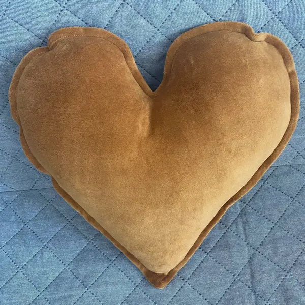 Pernă Inimă Galben Muștar, TWINDECO Velvet Heart Mustard