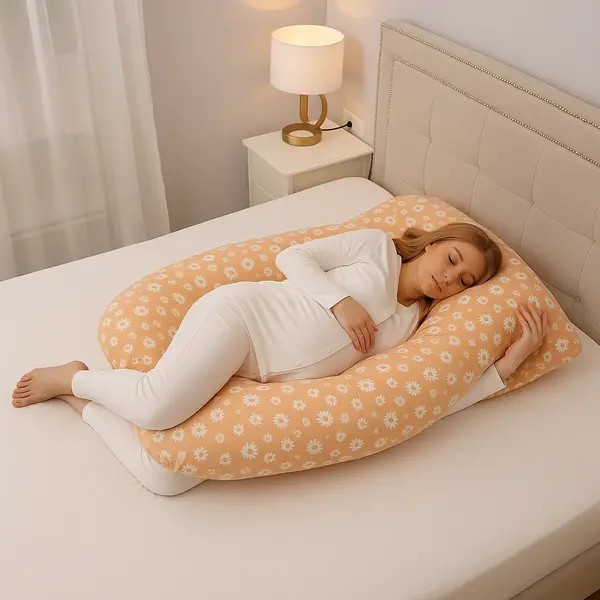 Pernă pentru Gravide 3 în 1 TWINDECO Maxim, 100% BUMBAC ORGANIC