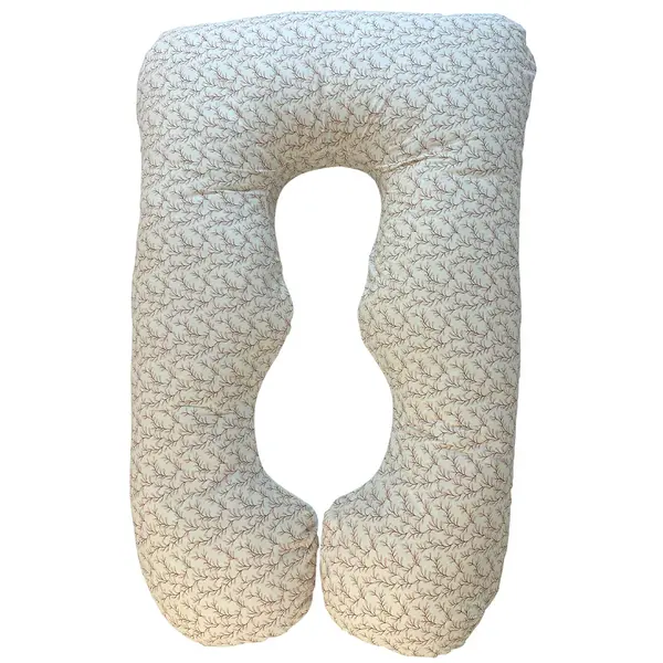 Pernă pentru Gravide 3 în 1 TWINDECO Maxim bej cu print, 100% BUMBAC ORGANIC