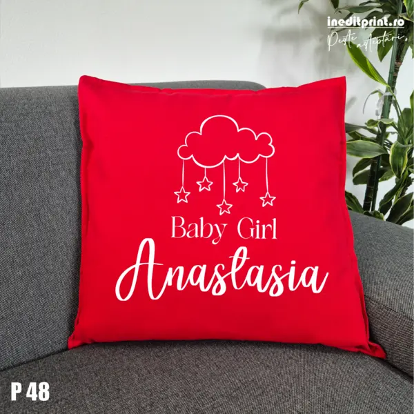 Perna Personalizata Baby Girl P48 Rosu