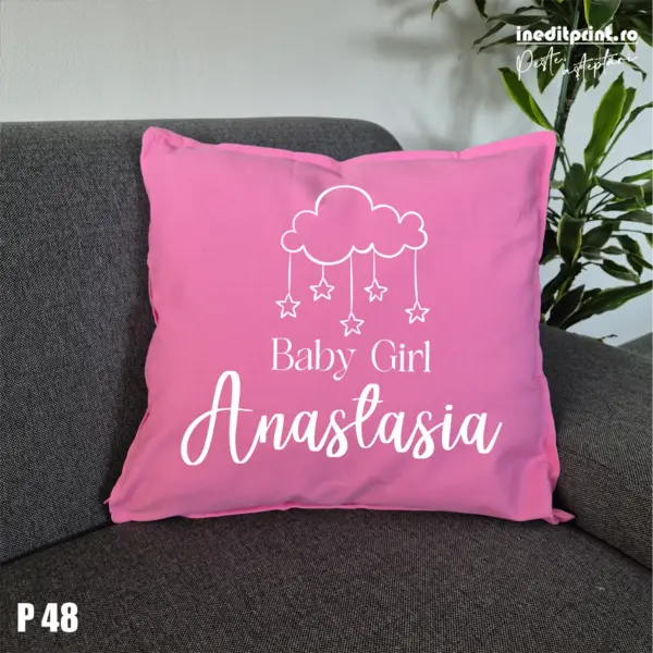Perna Personalizata Baby Girl P48 Roz