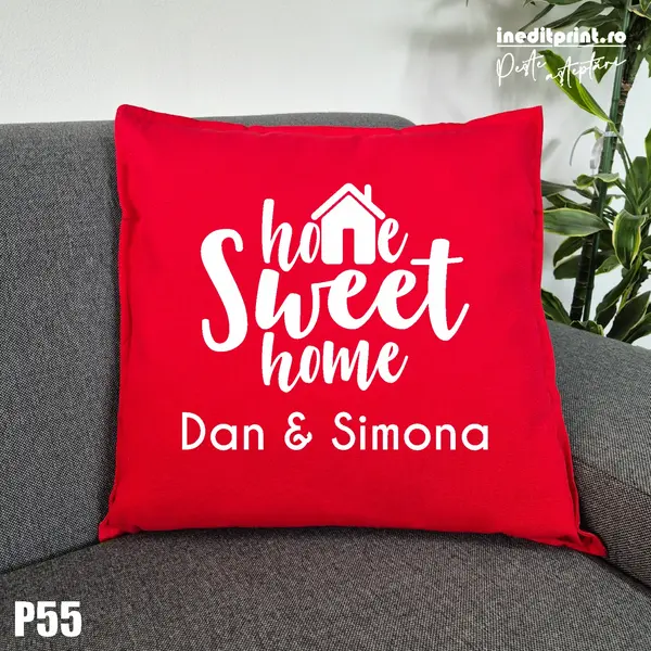 Perna Personalizata Home Sweet Home - P55 Rosu