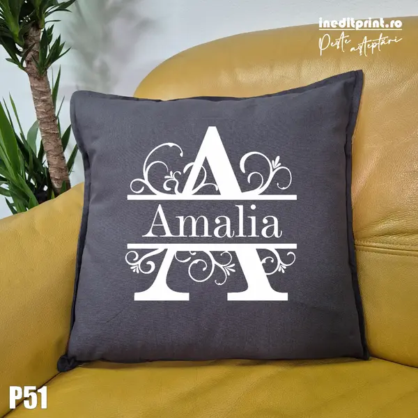 Perna Personalizata Initala si Nume - P51 Gri