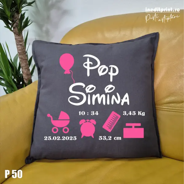 Perna Personalizata New born P50 Gri
