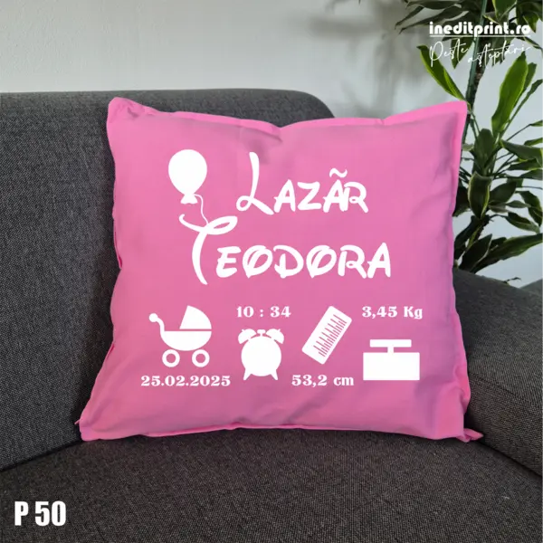 Perna Personalizata New born P50 Roz