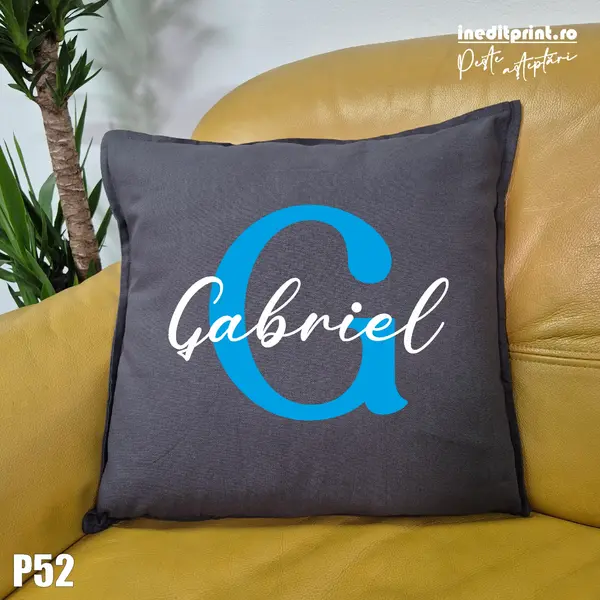 Perna Personalizata Nume si Initiala - P52 Gri