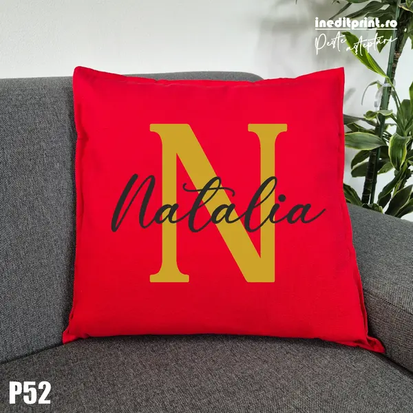 Perna Personalizata Nume si Initiala - P52 Rosu