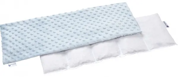 Pernuta anticolici Nichiduta umpluta cu samburi de cirese Minky Blue 20x60 cm