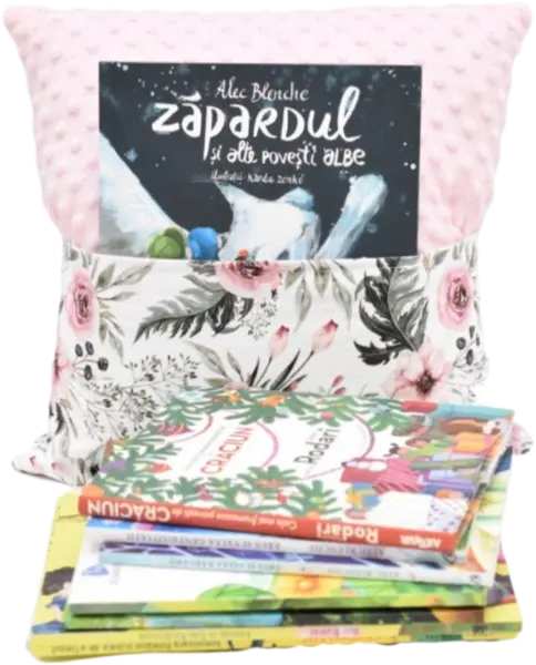 Pernuta cu buzunar pentru carti "Gradina de trandafiri" - Roz | Paturica fermecata