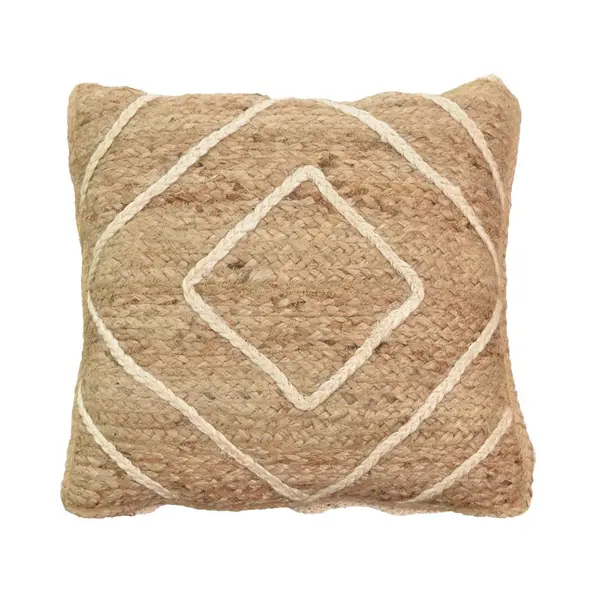 Pernuta decorativa ratan Teddiens Boho, Natural, 45x45 cm