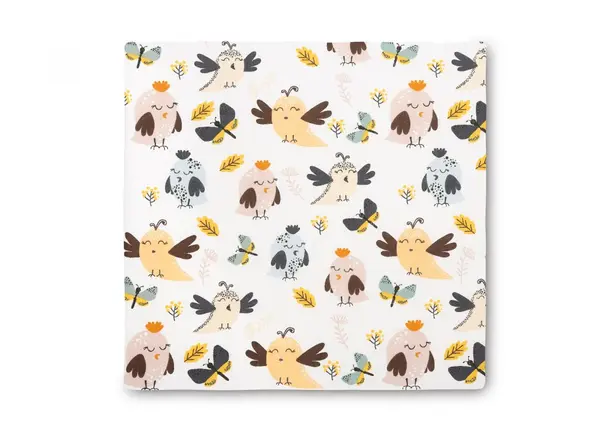 Pernuta inaltator pentru scaun copii Sensillo Birds 32x32x8 cm cu husa detasabila din bumbac,prevazuta cu fermoar,curele reglabile de fixare