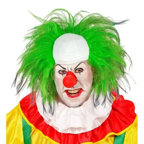 Peruca clown verde