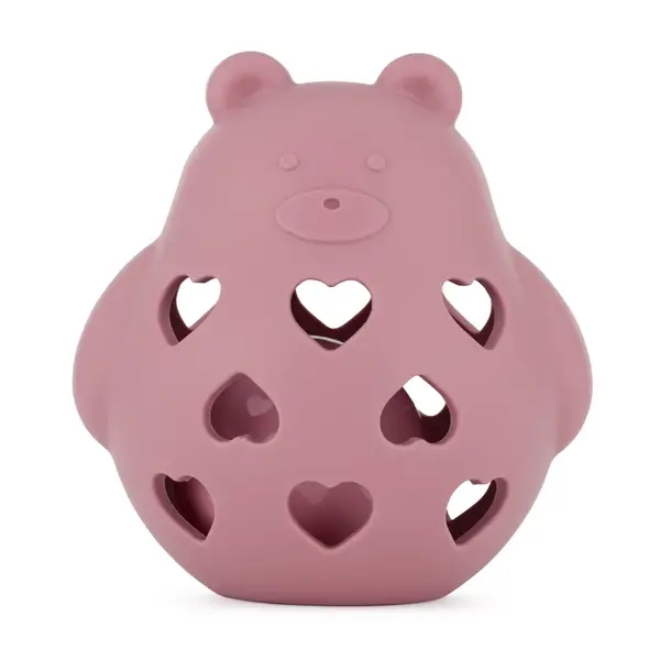 Petite&Mars Bear Basil 0m+ jucărie zornăitoare Dusty Rose 1 buc