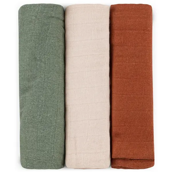 Petite&Mars Moussy scutece textile Earth Tones 68 x 68 cm 3 buc