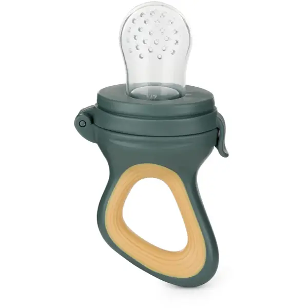 Petite&Mars Silicone Food Feeder 6m+ suzetă pentru alimentare Green&Ochre 1 buc