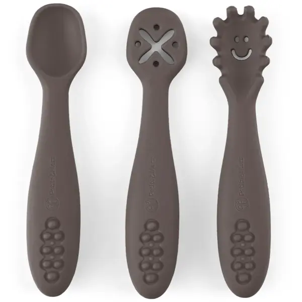 Petite&Mars Take&Match 6m+ linguriță pentru copii Bitter Cocoa 3 buc