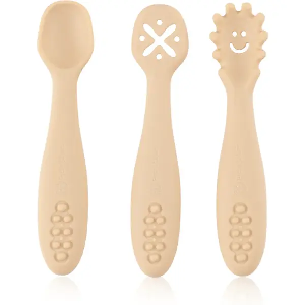 Petite&Mars Take&Match 6m+ linguriță pentru copii Desert Sand 3 buc