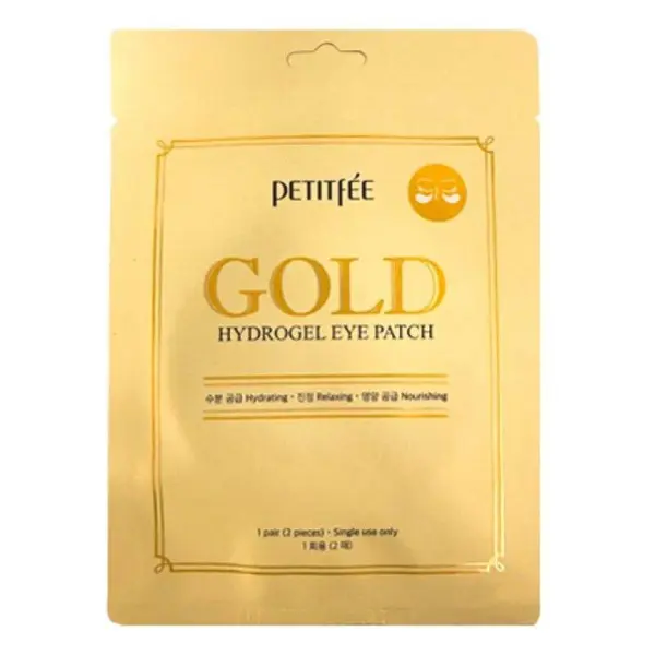 Petitfee Gold Hydrogel Eye Patch (2 buc.) Plasturi hidrogel pentru ochi cu aur Volum 10 g