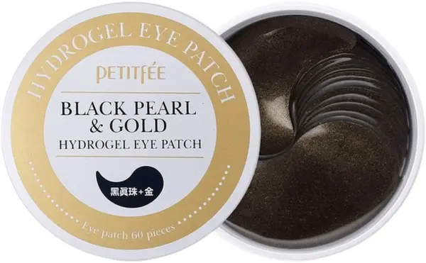Petitfee & Koelf Patch pentru ochi, cu perle negre și particule de aur, 30 х 2 buc