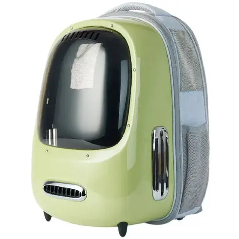 PETKIT Cusca de transport pentru animale Petkit Breezy 2 P7704, Ventilator si lumina incorporate, Verde