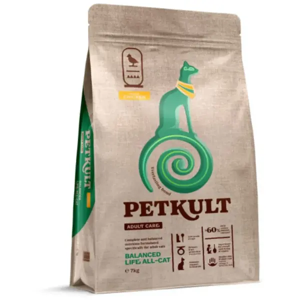 PETKULT Adult Care Balanced Life, Pui, hrană uscată pisici, 7kg