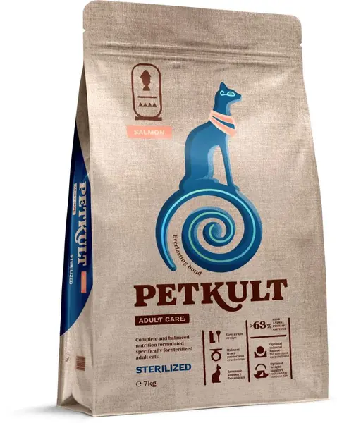 PETKULT Adult Care STERILISED pentru pisici, cu Somon
