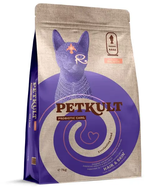 PETKULT Probiotic Care HAIR&SKIN pentru pisici, cu Somon proaspăt