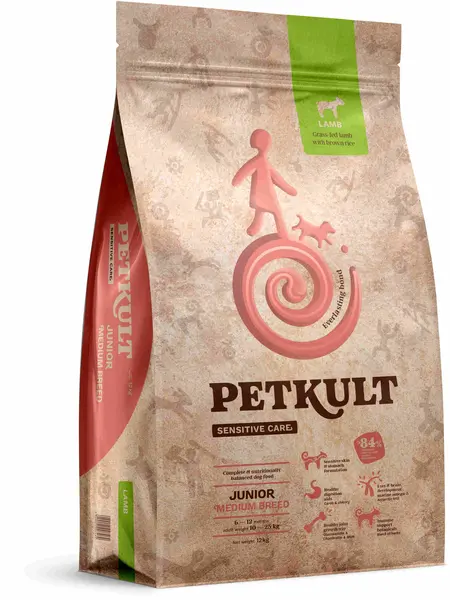 PETKULT Sensitive JUNIOR medium, talie medie, Miel şi orez