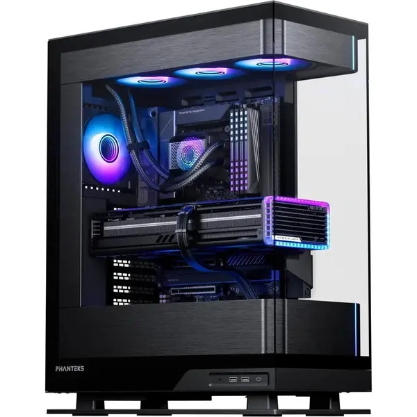 PHANTEKS Carcasa PC Phanteks Evolv X2, Midi Tower, E-ATX, ATX, mATX, fara sursa, sticla temperata, suporta 7 ventilatoare , Negru