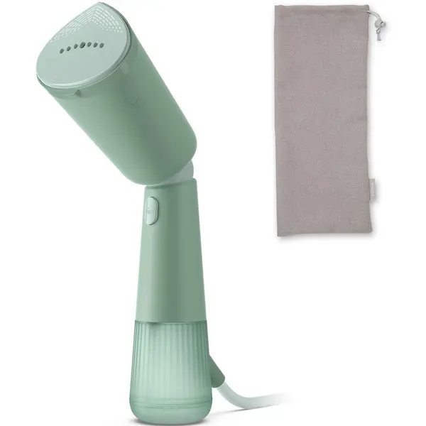 Philips Aparat de calcat vertical portabil Philips STH5010/70 Seria 5000, 1300W, debit de abur 24 g/min, rezervor de apa 120 ml, cap reglabil pentru calcare verticala si orizontala, saculet depozitare, Verde