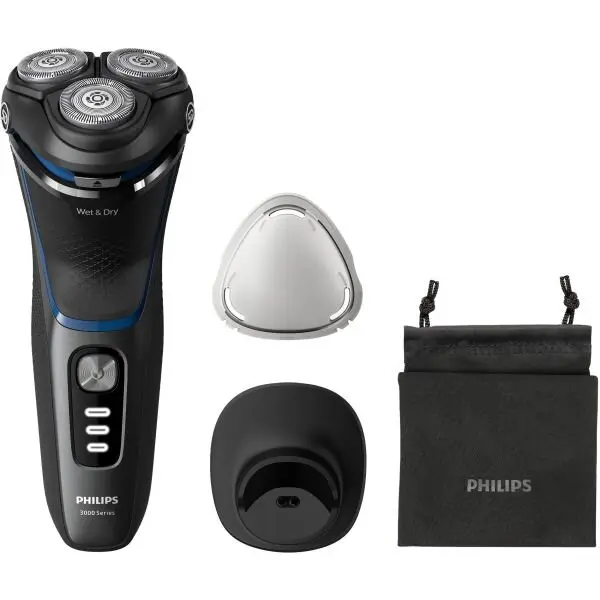 Philips Aparat de ras electric, Philips, Series 3000 S3344/13, PowerCut, SkinProtect, Negru