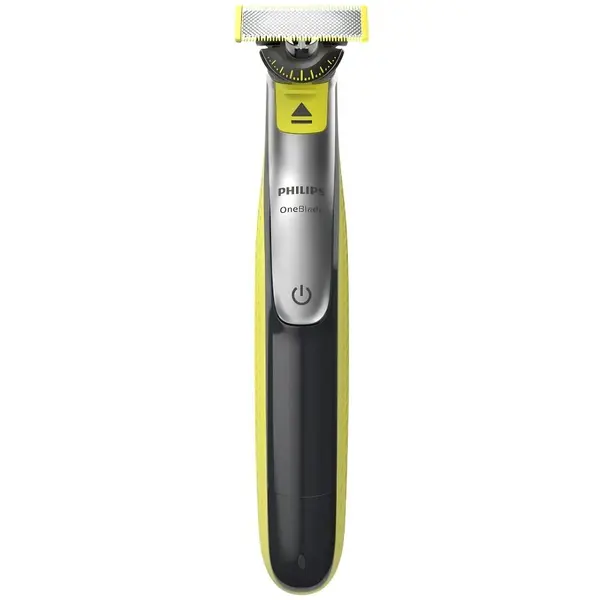 Philips Aparat de ras Philips OneBlade QP2734/23, acumulator, autonomie 60 minute, lame otel inoxidabil, functie Wet & Dry, tehnologie urmarire contur, lama 360, verde/gri