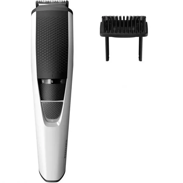 Philips Aparat de tuns barba Philips BT3206/14, Lame din inox 0.5-10mm, Alb/Negru