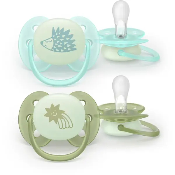 Philips Avent Ultrasoft Night SCF094/01 0-6m suzetă Neutral 2 buc