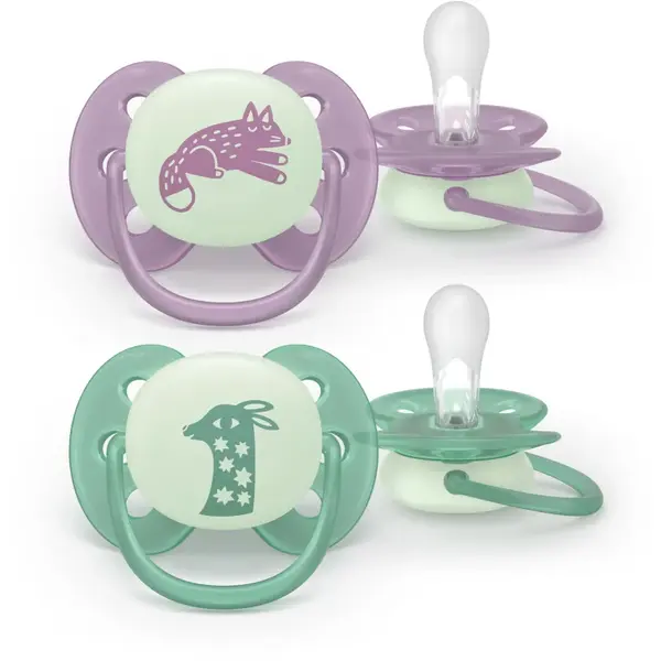 Philips Avent Ultrasoft Night SCF094/04 6-18m suzetă Neutral 2 buc