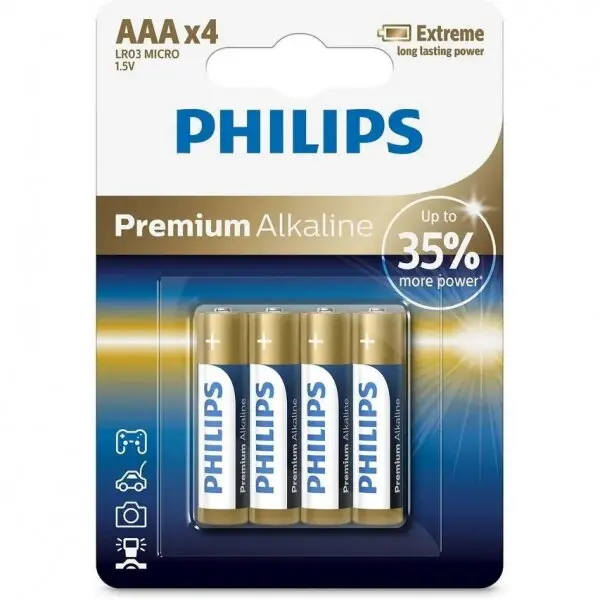 Philips Baterie Philips Premium, AAA / LR3, Set 4 bucati Phil-LR03M4B/10