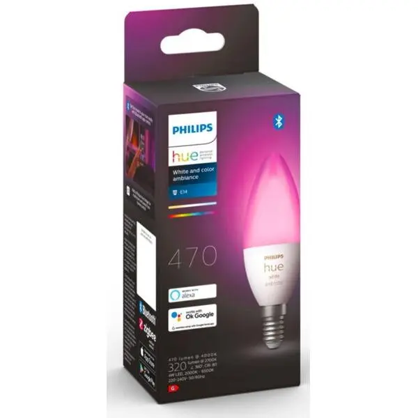 Philips Bec LED Philips B35, tip lumanare/lustra, EyeComfort