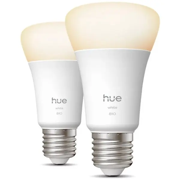 Philips Bec LED Philips Hue White Ambiance, E27, 7W, Bluetooth/Zigbee, Pachet 2 buc.