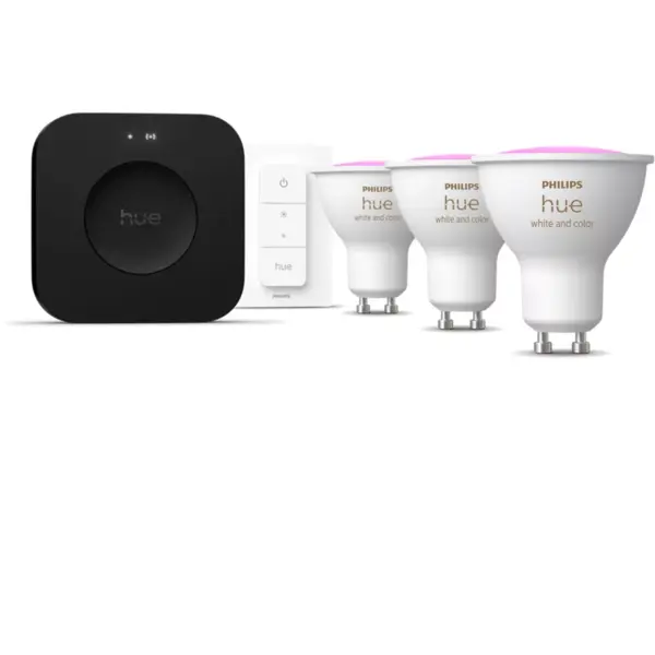 Philips Bec LED Philips Kit Becuri LED Hue, 3x GU10, 4.2W, 400 lm, 2000-6500K