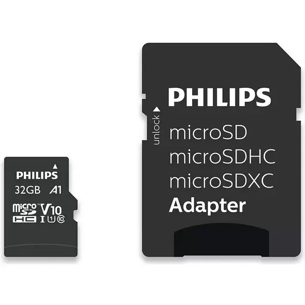Philips Card de memorie microSDHC Philips, 32 GB + adaptor SD, clasa 10, UHS-I, U1