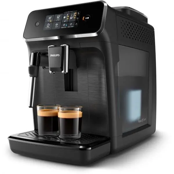 Philips Espressor automat Philips EP2220/10, sistem de spumare a laptelui, 2 bauturi, filtru AquaClean, rasnita ceramica, optiune cafea macinata, Negru